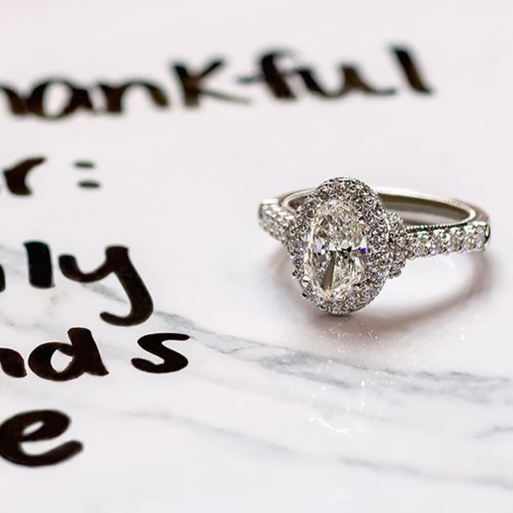 Beautiful Oval Pure Zircon Cubic Carved Macro Silver Rings for Women, INDN8279 - Picture 6 of 6